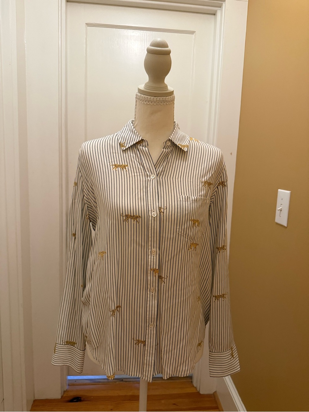 Rails Kathryn Stripe Wildcats Print Button Down Blouse
